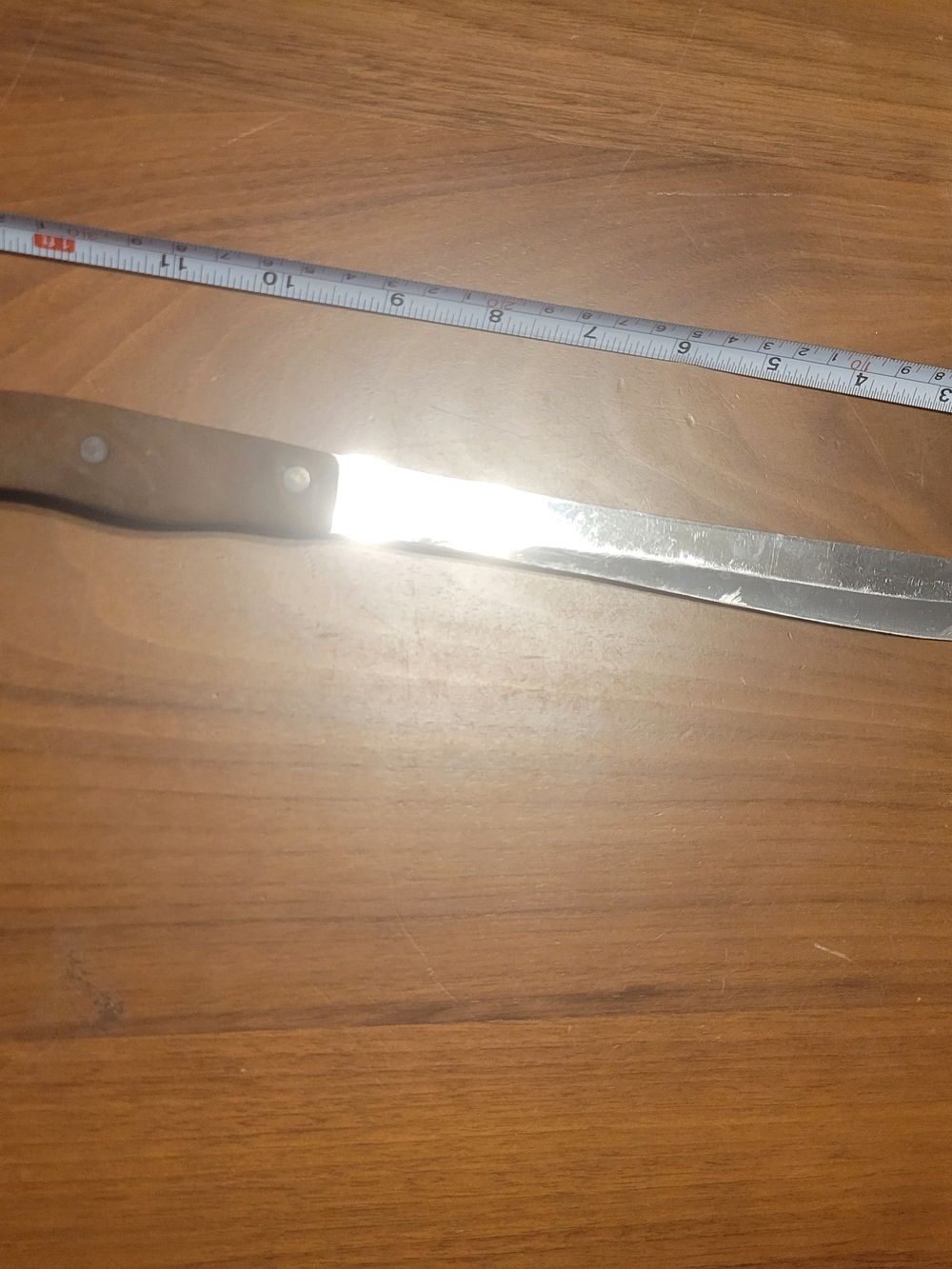 Cutco Stainless Steel Slicing Knife with Brown Handle